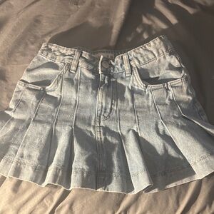 Refuge Light Blue Denim Mini Skirt